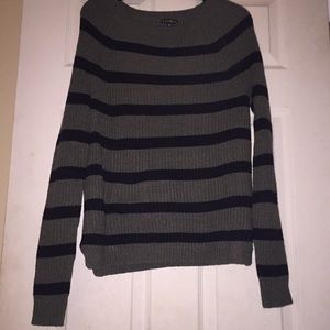Express Green and Black Striped Sweater. Size M